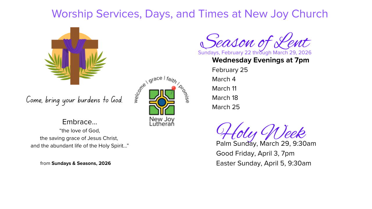 Season of Lent and Holy Week